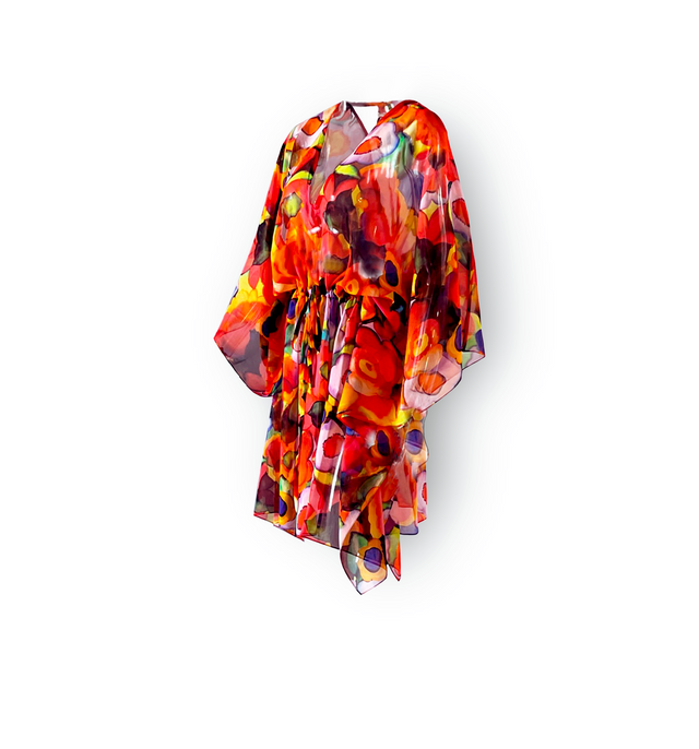 St Maxime Beach Kaftan | Flore Aquarelle - - CRUZ&PEPITA