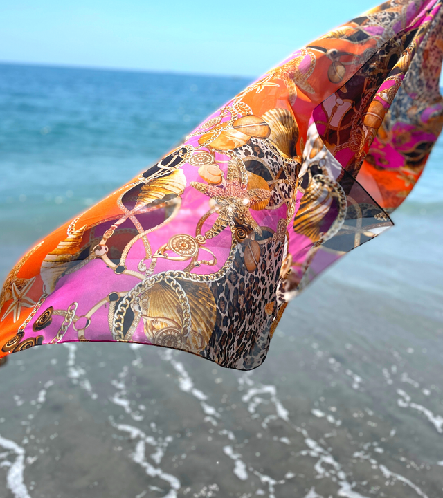 Silk pareo beach cover up made in France sustainable fashion ethical luxury