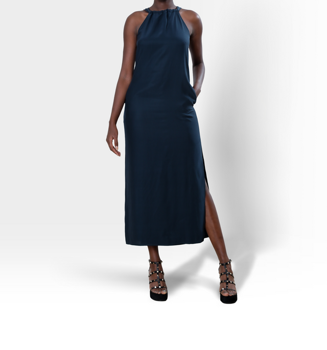 Maya Maxi Silk Dress | Ink Blue - All Products - CRUZ&PEPITA