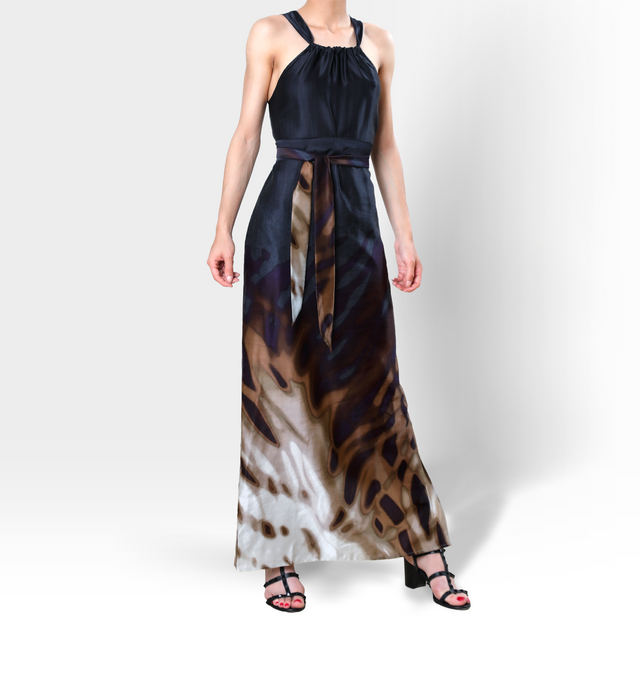 Maya Maxi Silk Dress | Midnight Swirl - All Products - CRUZ&PEPITA