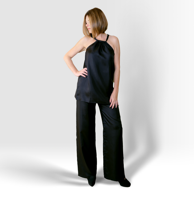 Tulum Silk Top | Kimono Black - All Products - CRUZ&PEPITA
