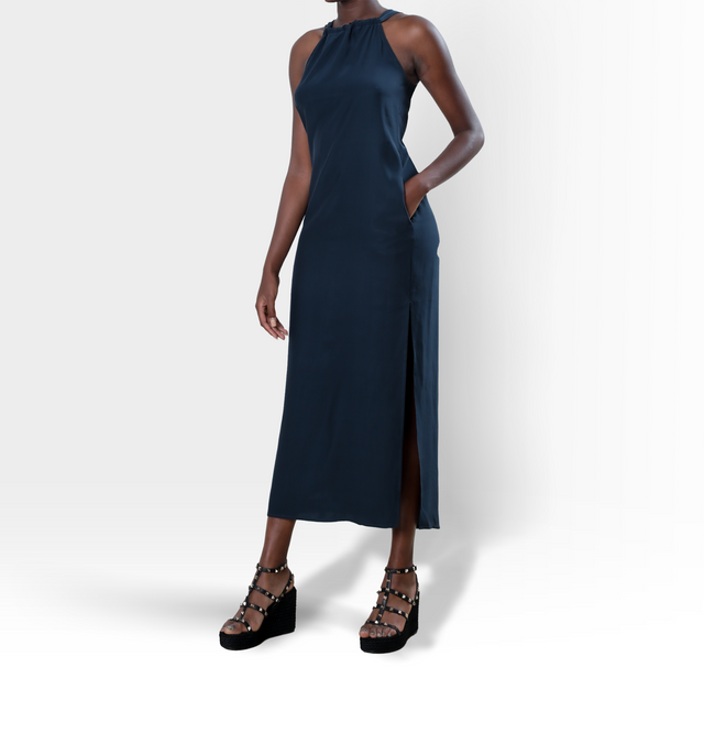 Maya Maxi Silk Dress | Ink Blue - All Products - CRUZ&PEPITA