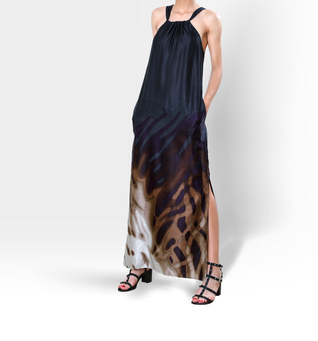 Maya Maxi Silk Dress | Midnight Swirl - All Products - CRUZ&PEPITA