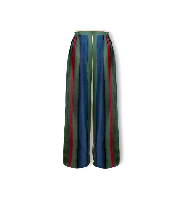 Cayman Wide-Legged Silk Pants | Forest Stripe - pants - CRUZ&PEPITA