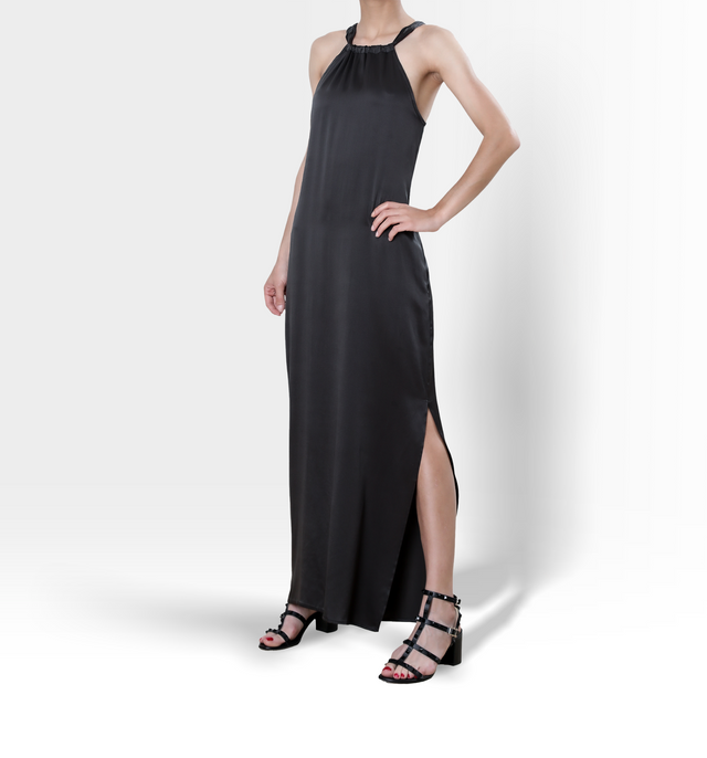 Maya Maxi Silk Dress | Anthracite - dresses - CRUZ&PEPITA