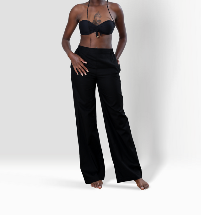 Cayman Beach Pants | Black Subtle Stripe - pants - CRUZ&PEPITA