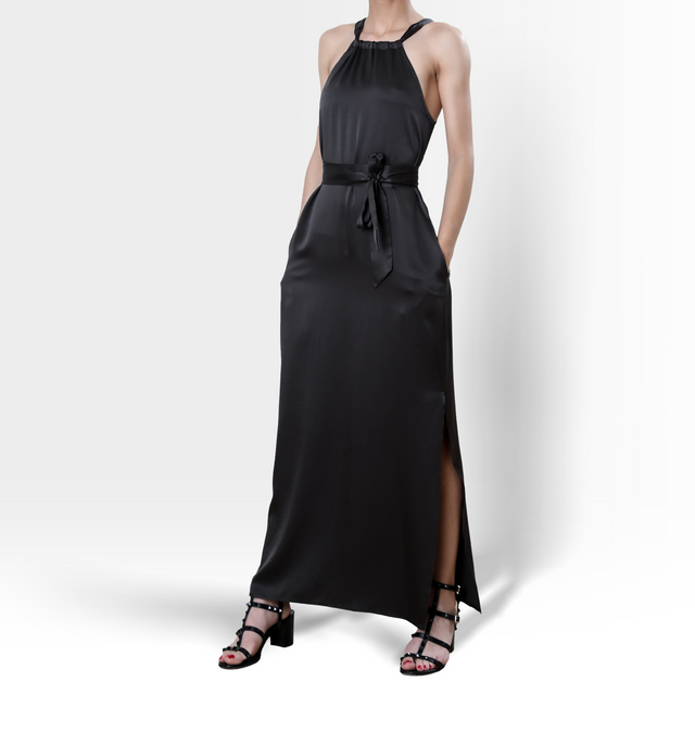 Maya Maxi Silk Dress | Anthracite - dresses - CRUZ&PEPITA