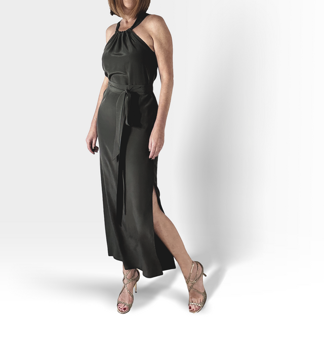 Maya Maxi Silk Dress | Forest Green - All Products - CRUZ&PEPITA