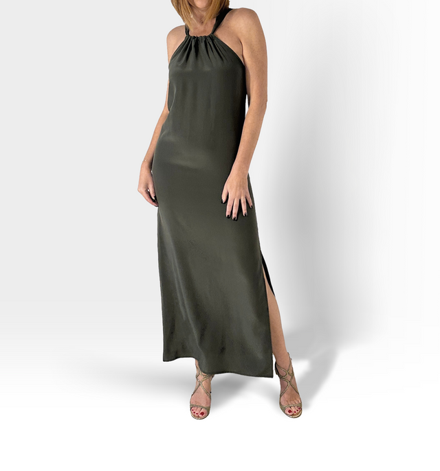 Maya Maxi Silk Dress | Forest Green - All Products - CRUZ&PEPITA