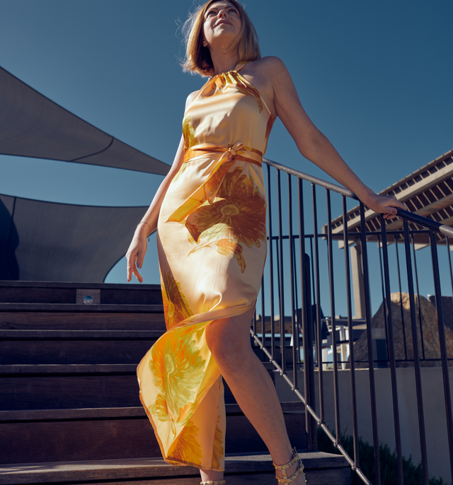 Maya Maxi Silk Dress | Sunflower - All Products - CRUZ&PEPITA