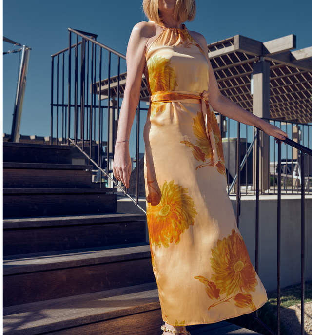 Maya Maxi Silk Dress | Sunflower - All Products - CRUZ&PEPITA