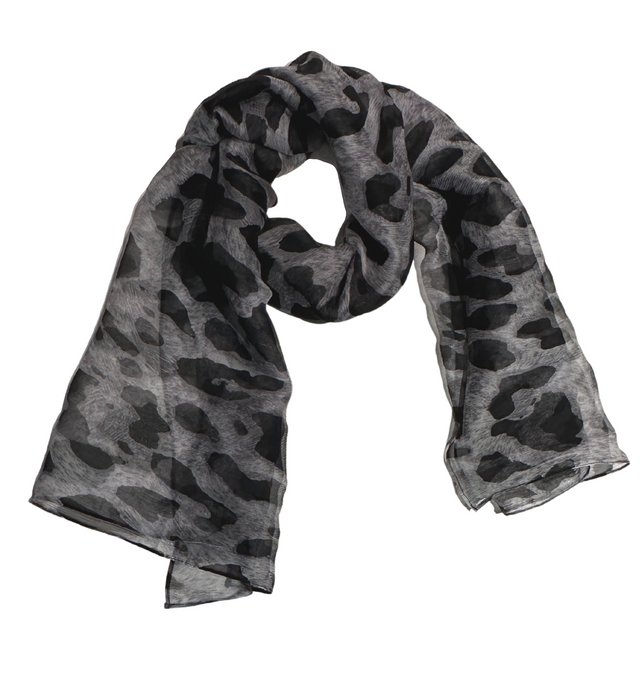 Salvador Silk Scarf | Animal Noir - scarf - CRUZ&PEPITA
