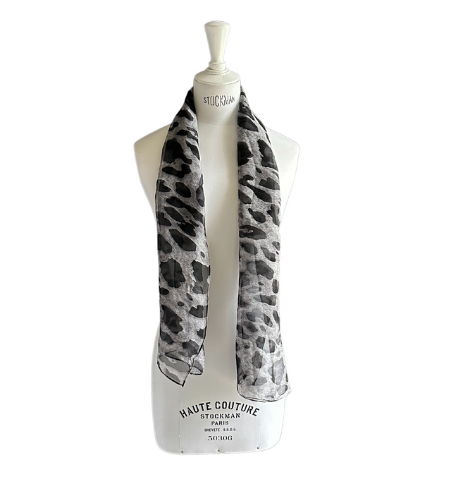 Salvador Silk Scarf | Animal Noir - scarf - CRUZ&PEPITA