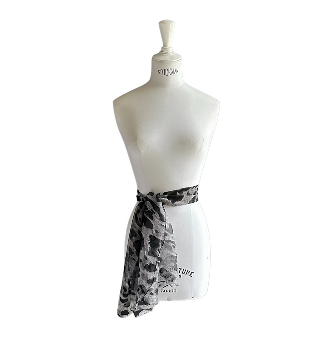 Salvador Silk Scarf | Animal Noir - scarf - CRUZ&PEPITA