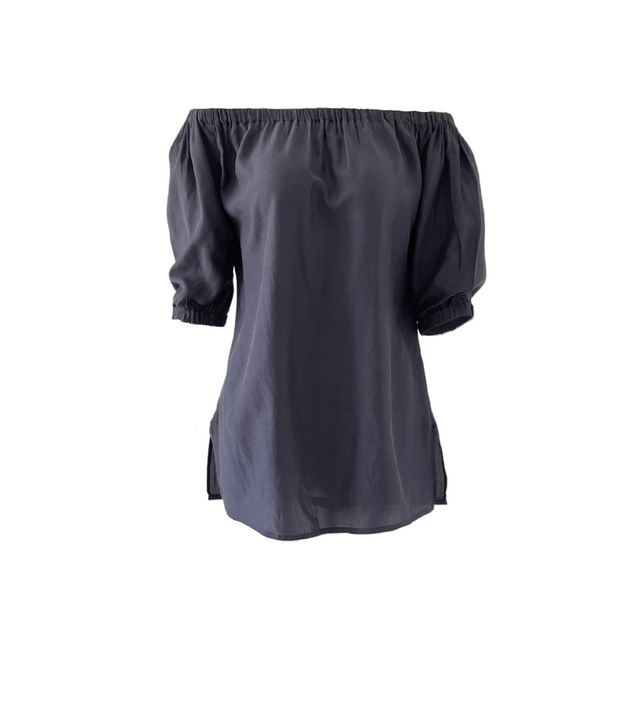 Kitt Off-the-Shoulder Tunic Top | Midnight Blue - CRUZ&PEPITA